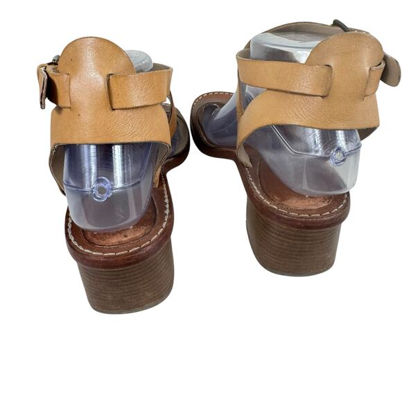 Via Spiga Leather Two Tone Strappy Wooden Heeled Open Toe Sandals Women's Size 9 - Picture 3 of 7